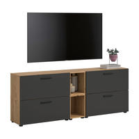 WOHNKOMBINATION THE ONE (B/H/T: ca. 176/67/34 cm) in Artisan Oak Nachbildung/Basalt grau - Eiche Artisan, Holzwerkstoff (176/67/34cm)