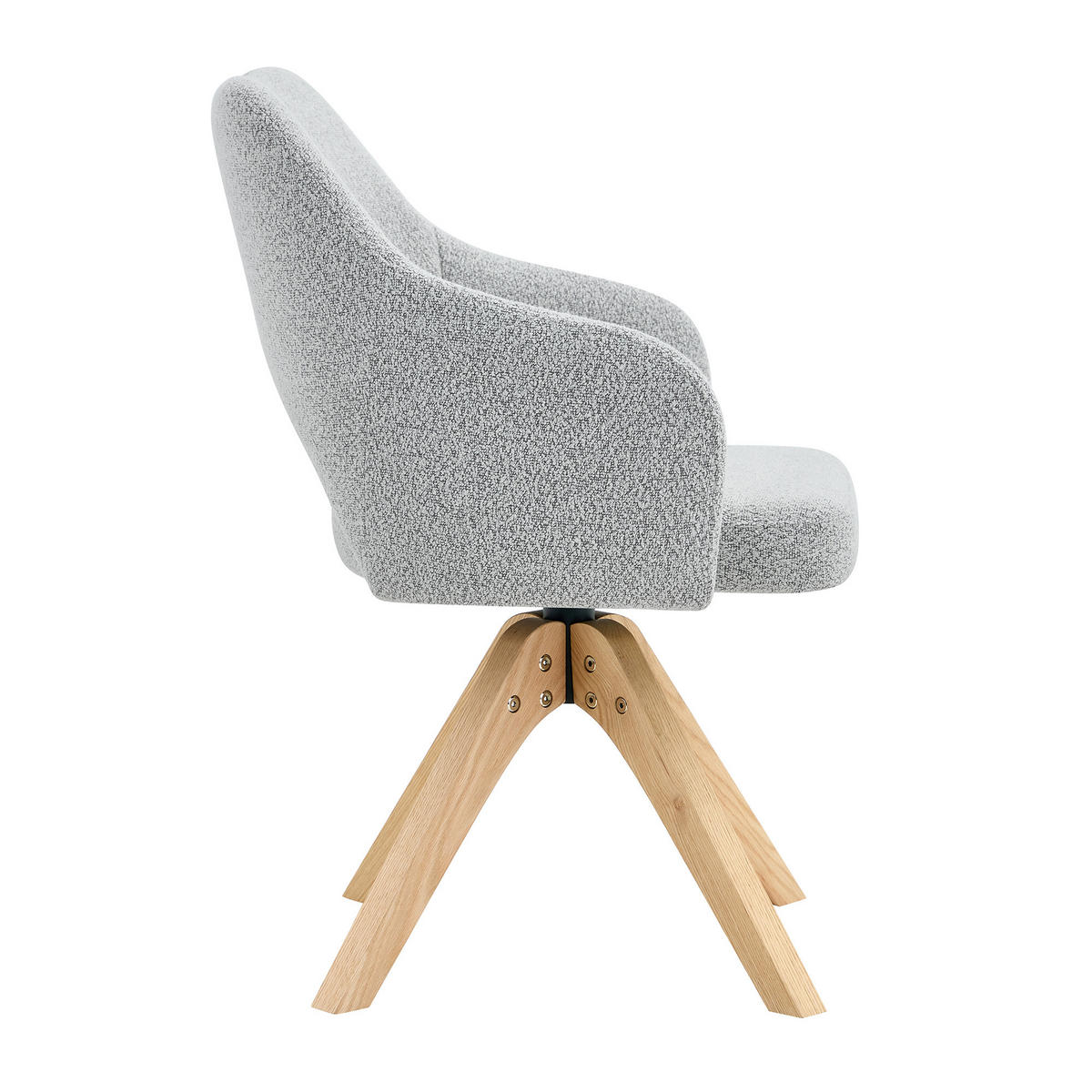 ESSZIMMERSTÜHLE 2er-Set Drehbar Stoff Massivholz - Hellgrau, Textil (45/85/48cm) - Urban Meuble