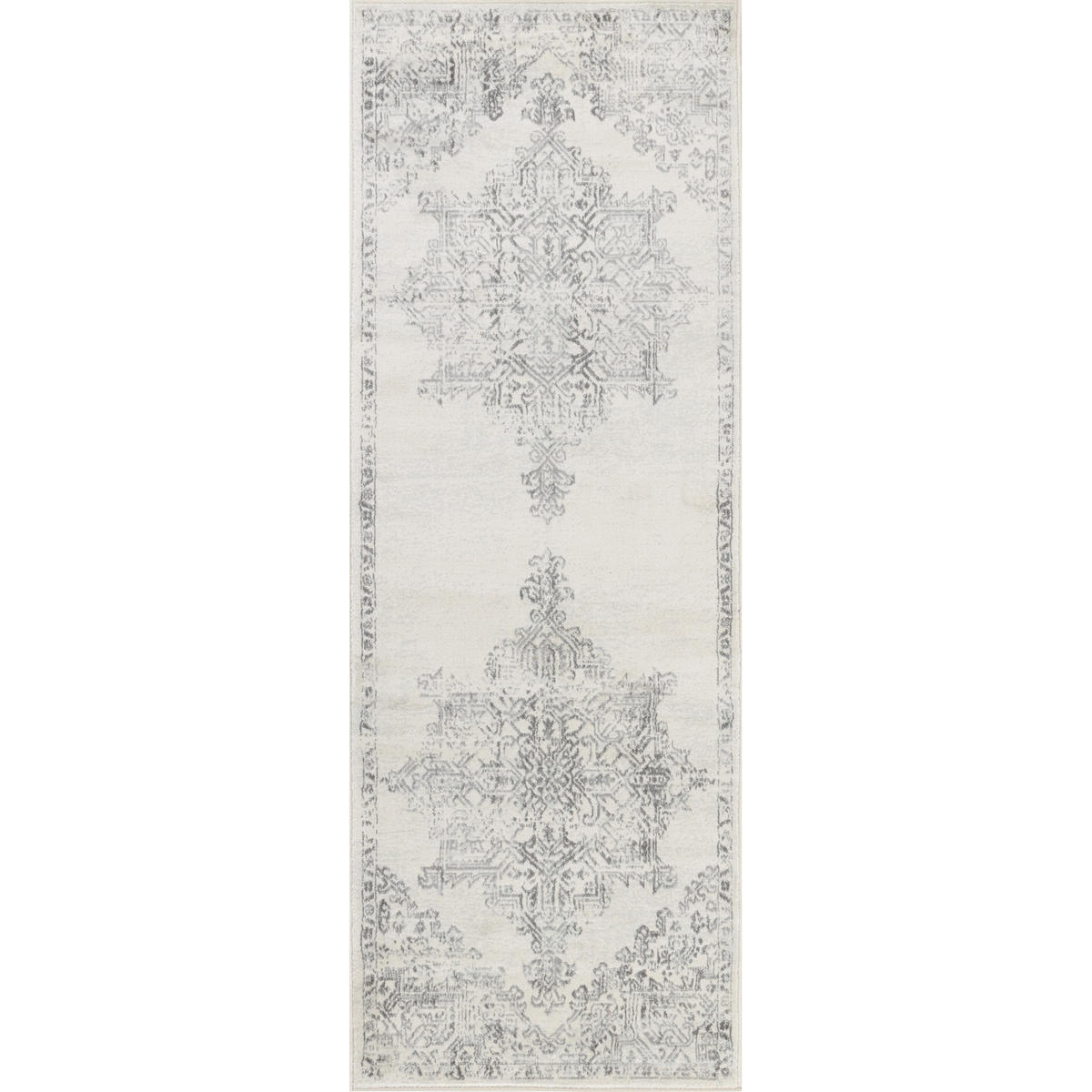 VINTAGE-TEPPICH 80/220 cm Grau - Grau, Naturmaterialien/Textil (80/220cm) - LIVABLISS