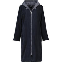 BADEMANTEL DAMEN KAPUZE ZIPPER 5108 SCHWARZ - 97 - Schwarz, Textil (Snull) - Cawoe