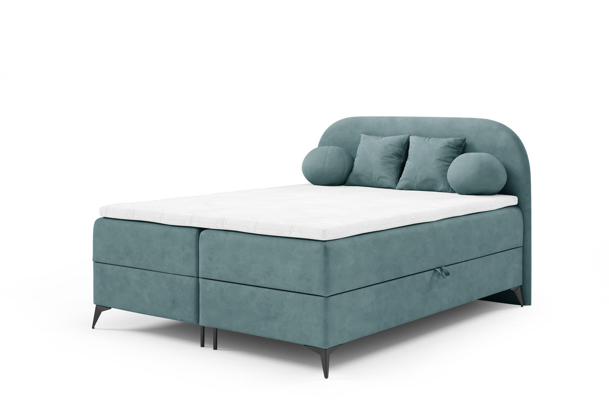 BOXBETT Gorgia - Türkis, Holzwerkstoff/Textil (180/200cm) - Fun Möbel