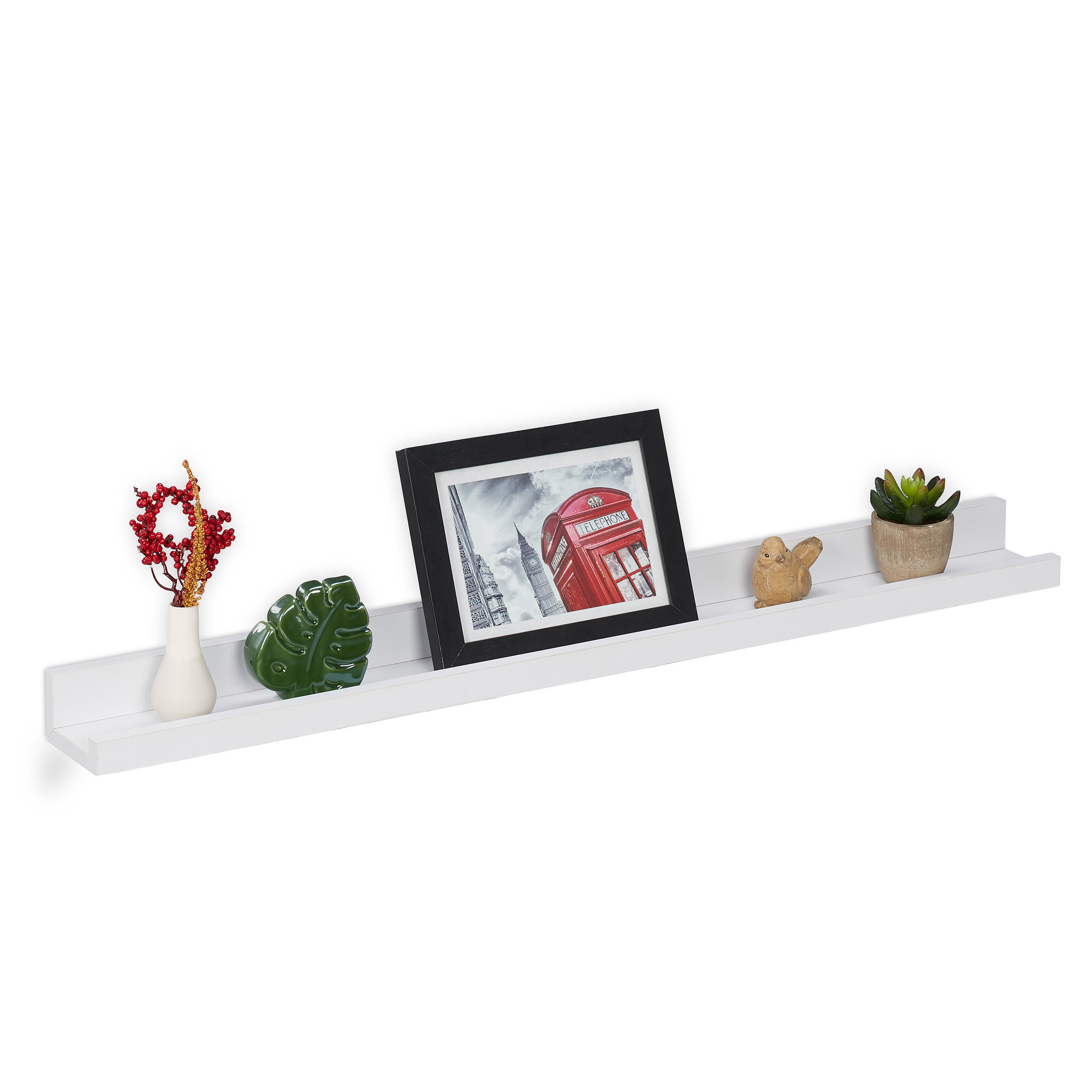 BILDERLEISTE - Weiß, Holzwerkstoff (80/5/8cm) - Relaxdays