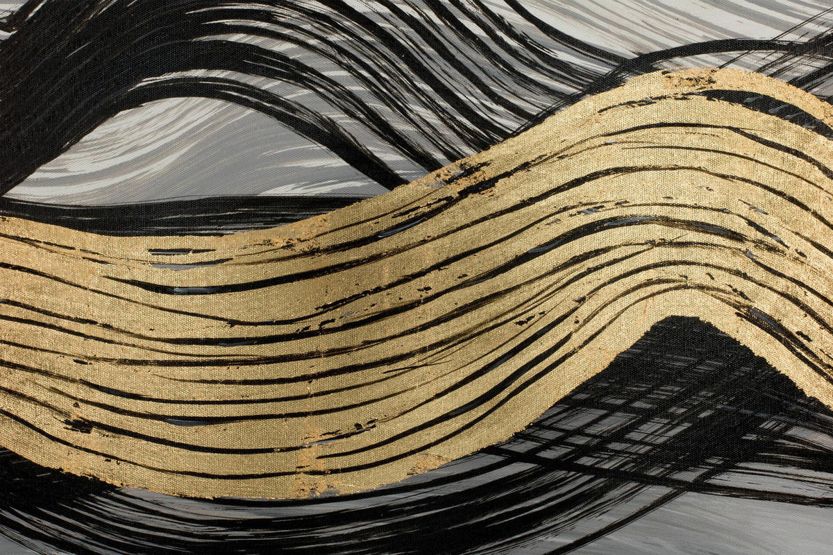 ACRYLBILD HANDGEMALT 120/60 cm - Schwarz/Weiß, Holz/Textil (1.6/60cm) - KUNSTLOFT