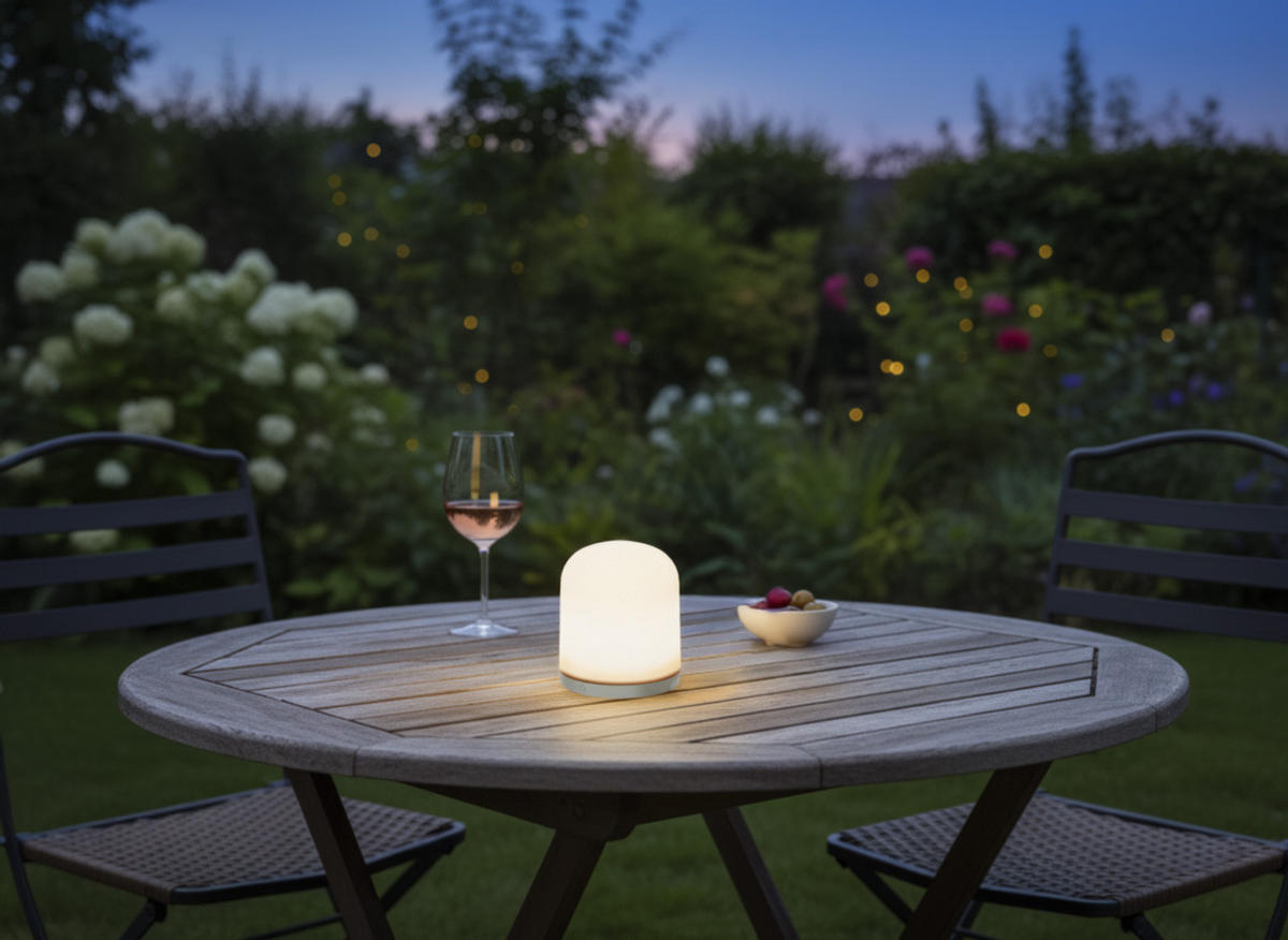 OUTDOOR-LED-LEUCHTE Dimmbar warmweiß batteriebetrieben mit Schlaufe IP44 3000K 80lm grau - Grau, Kunststoff (13/13/21cm) - Northpoint