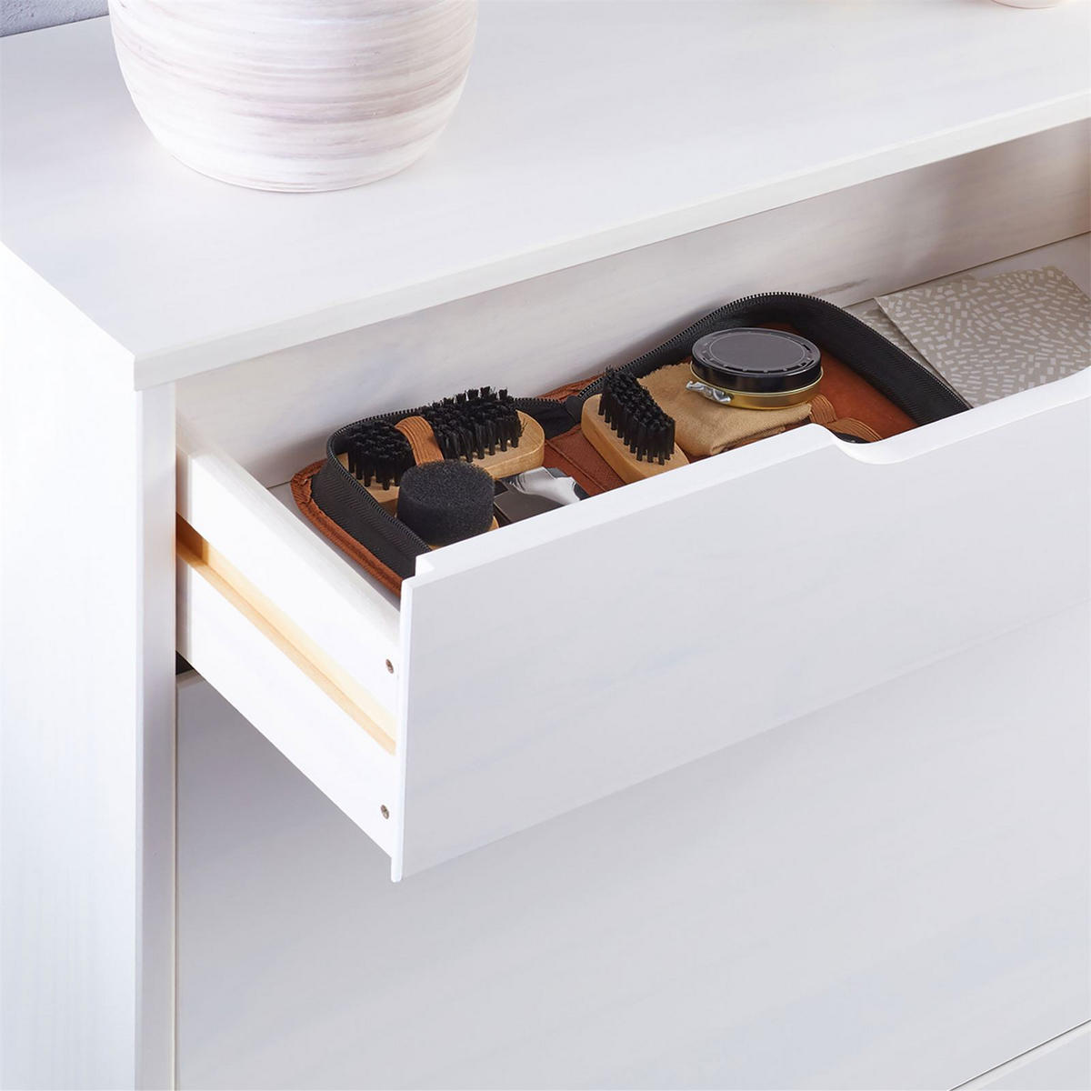 SCHUHSCHRANK BASIL - Weiß, Holz (58/93/25cm) - IDIMEX