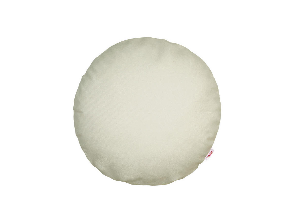 KISSENHÜLLE Rund FarbTon Chenille-Haptik sahne-weiß 40 cm Ø - Ecru, Textil (40/40cm) - beties Heimtextil