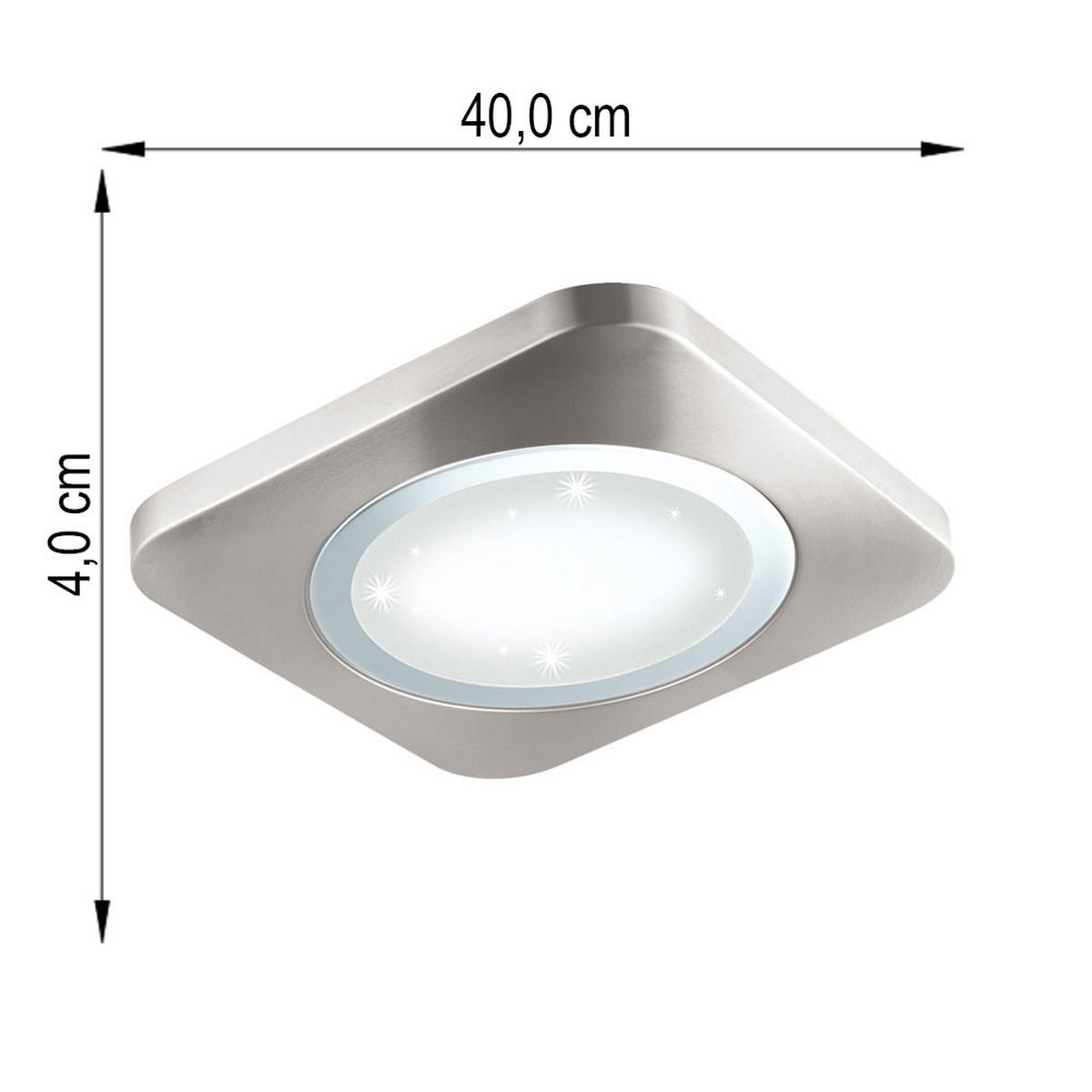 LED WANDLEUCHTE Metall Silber Kristalleffekt - Silberfarben, Metall (40/4/40cm)