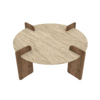 COUCHTISCH mit runder Platte D90 cm 90/35/90 cm - Beige, Holzwerkstoff (8/90/35cm) - Calicosy
