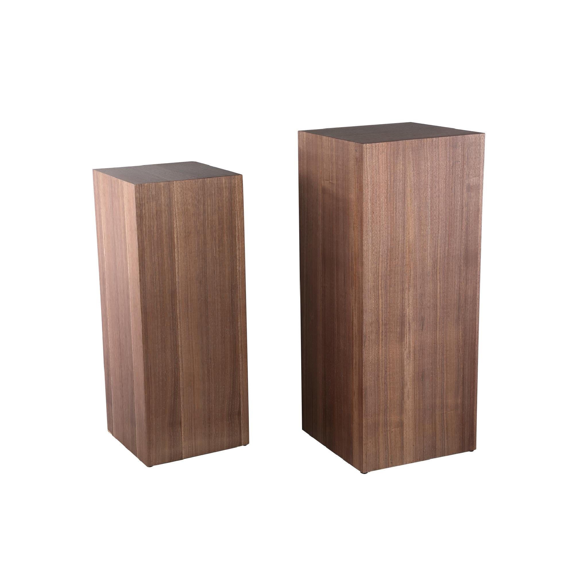 BLUMENSÄULE Tiess Beige 35/35/85cm 2er-Set - Beige, Holz (35/35/85cm) - PTMD Collection