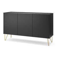 SIDEBOARD SCHWARZ - Schwarz, Holzwerkstoff (144/83/37cm) - FURNLUX
