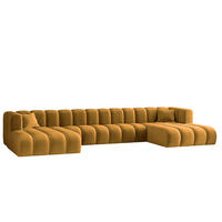 ECKSOFA, U-from, Sofa Grand U XL modular stoff Salvador Gelb - Gelb, Holz (179/408cm) - Kaiser Möbel