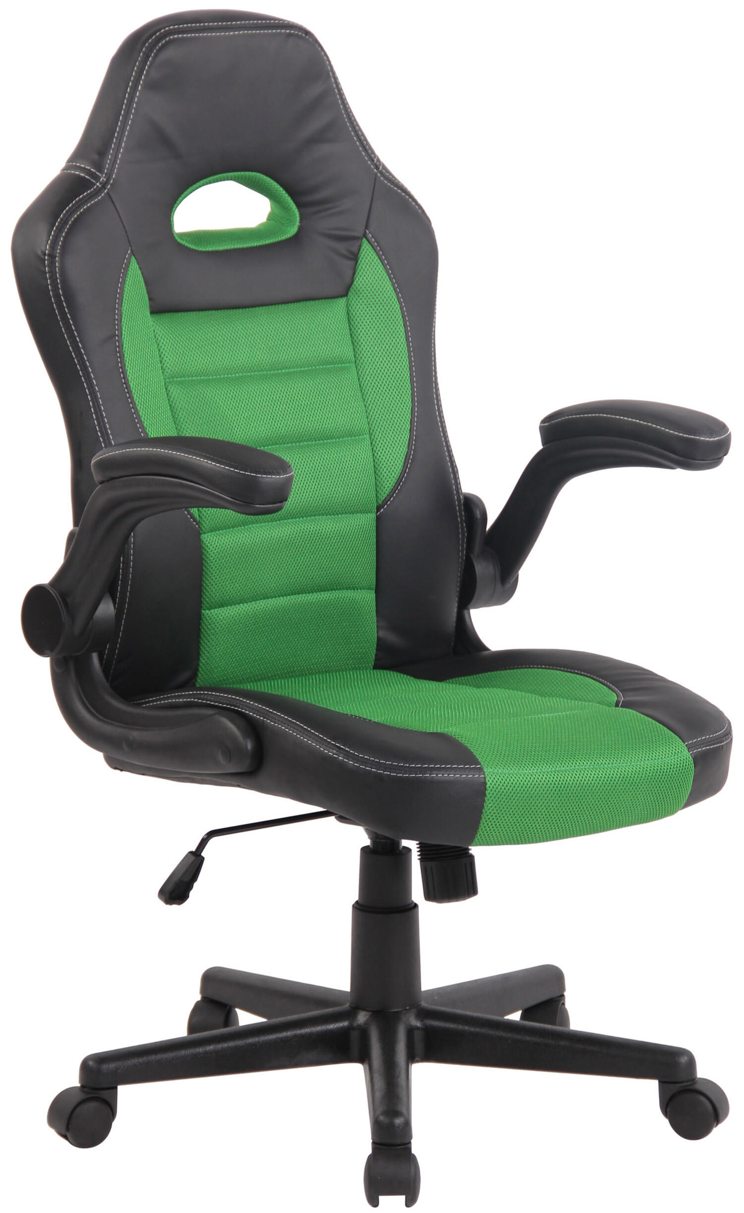 BÜROSTUHL Jonas, Kunstleder Grün - Grün, Kunststoff/Textil (66/128/60cm) - TPFLiving