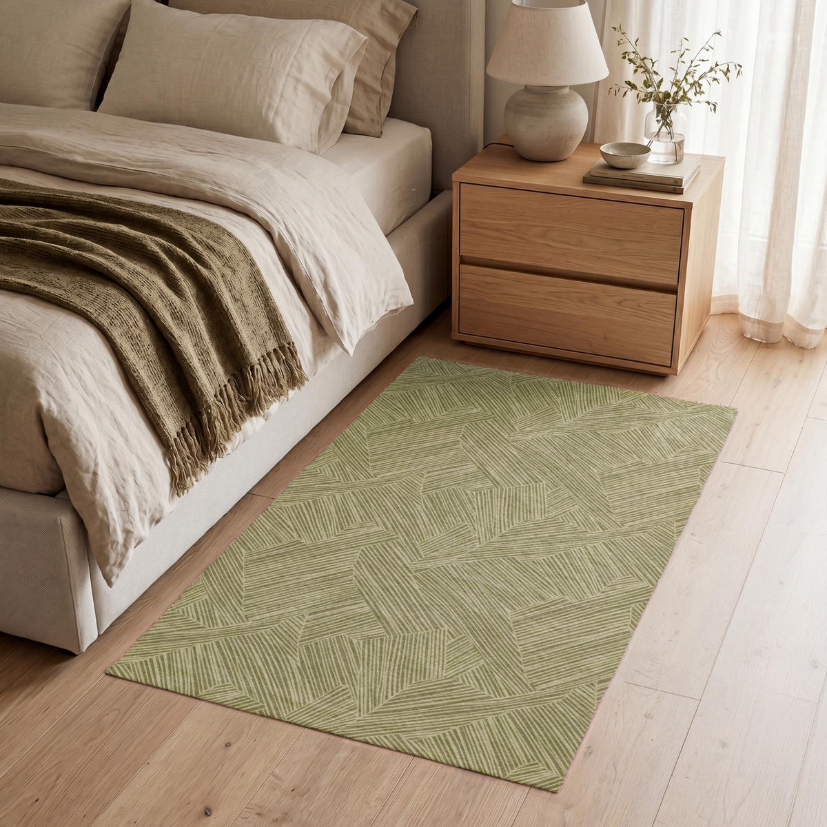 KOBERCE - Abstraktné - Moderné - Zelené - 90x150 cm - olivovozelená, textil/plast (90/0.4cm) - OnlyWow