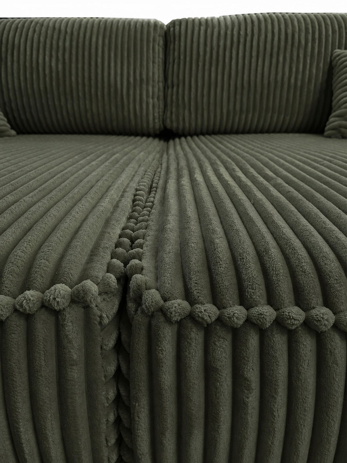 BIGSOFA COZI, Hellgrün mit Cordbezug - Hellgrün, Kunststoff/Textil (240/87/180cm) - KS Home Concept