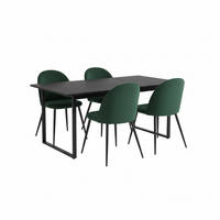 ESSGRUPPE 5-TLG. Tilst Schwarz, Grün - Grün, Holzwerkstoff/Textil (160/74/90cm) - ebuy24