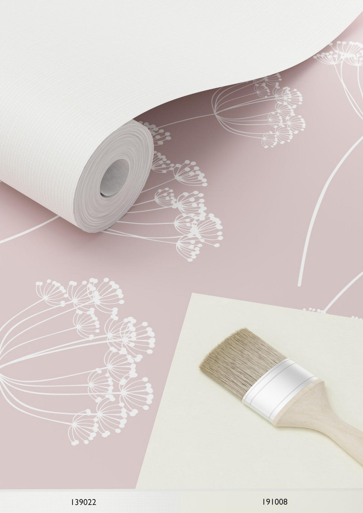 TAPETE Doldenblütler 53 cm x 10.05 m - Pink, Papier (53/1000cm) - ESTAhome