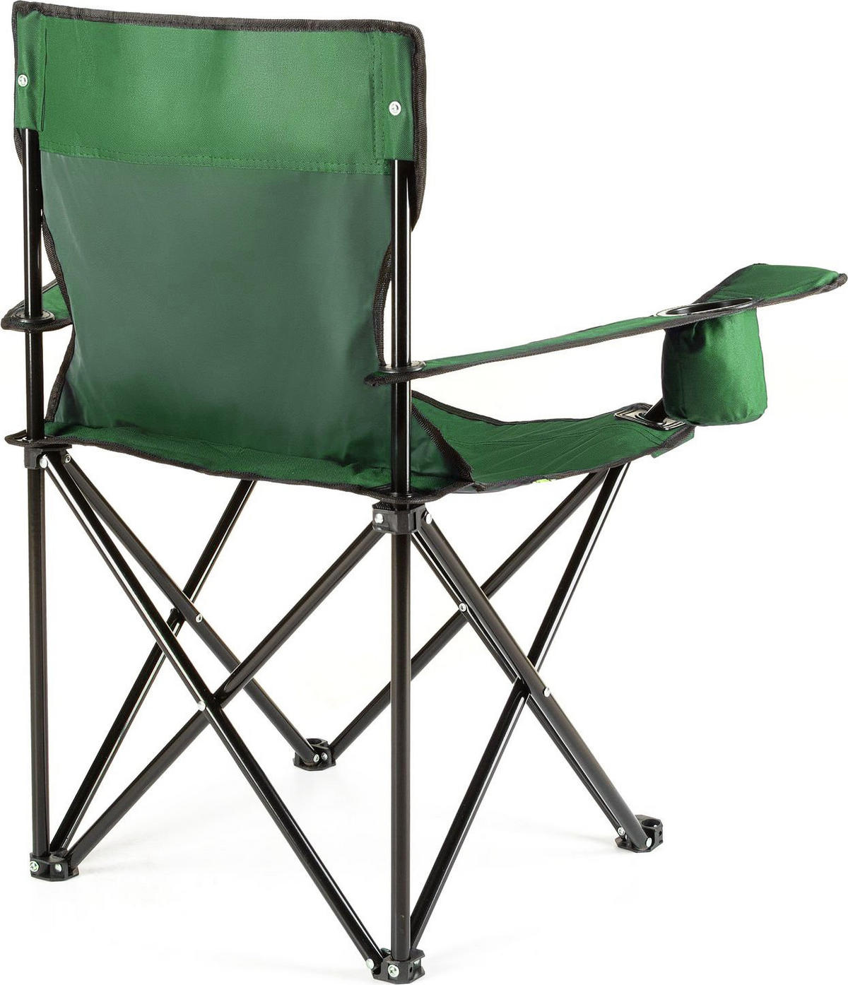 GARTEN-RELAXSESSEL bis 125kg, mit Getränkehalter & Tragetasche - Grün, Textil (75/80/50cm) - Outtec