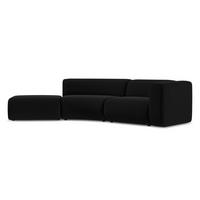 4-SITZER-SOFA Samt Stoff Schwarz - Schwarz, Kunststoff/Textil (335/70/166cm) - Makamii