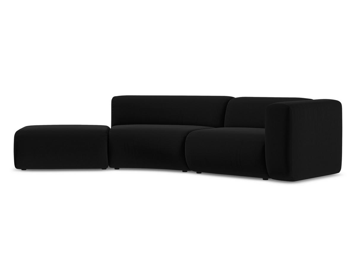 4-SITZER-SOFA Samt Stoff Schwarz - Schwarz, Kunststoff/Textil (335/70/166cm) - Makamii