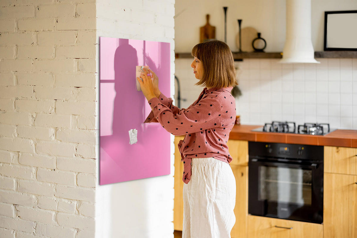 MAGNETTAFEL 70x100 Rosa schwarzer Marker - Pink, Glas (70/0.4/100cm) - TULUP