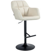 BARHOCKER Lederlook creme - Creme/Schwarz, Textil (57/97/59cm) - CLP