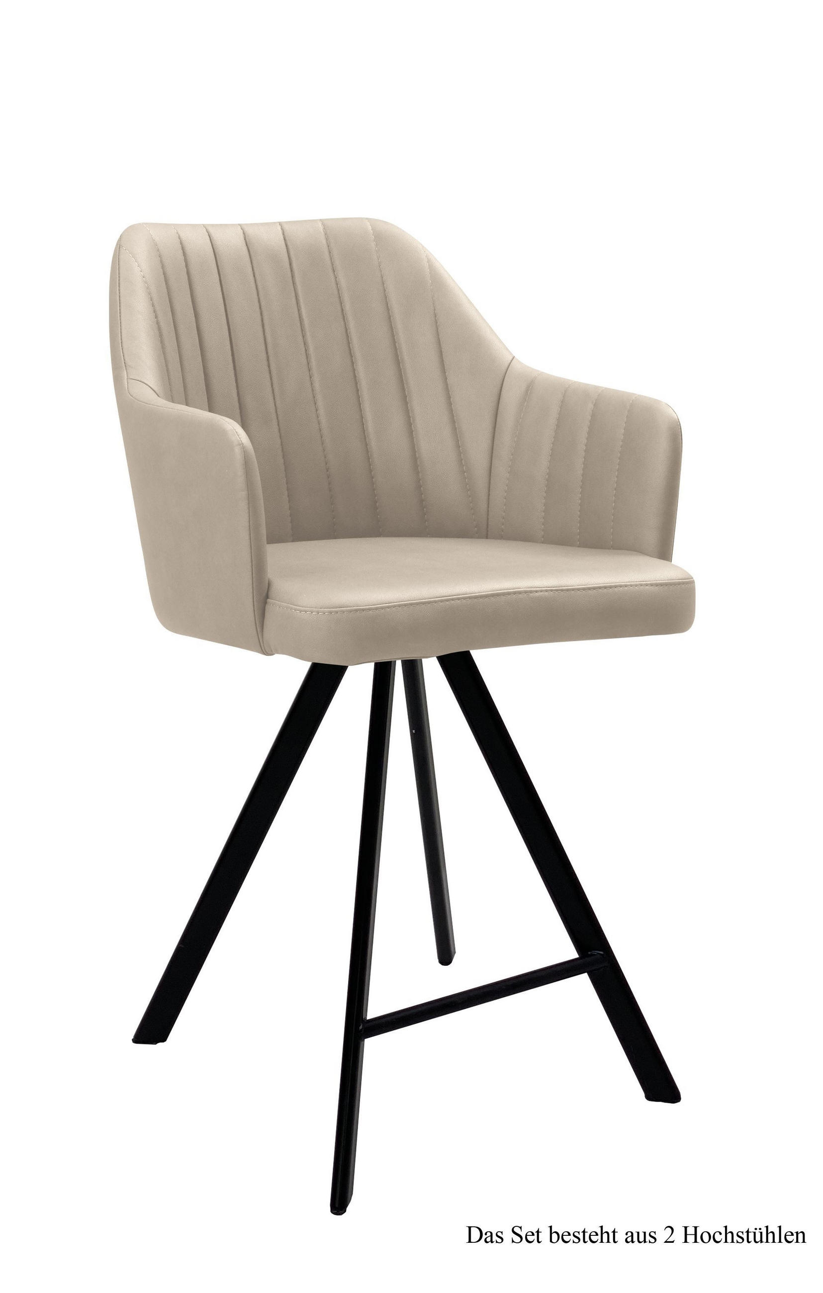 THEKENSTUHL (2er-Set) Demetra 58x98x60 Schwarz/Natur - Schwarz/Naturfarben, Kunststoff (60/98/58cm) - 58aufmkessel