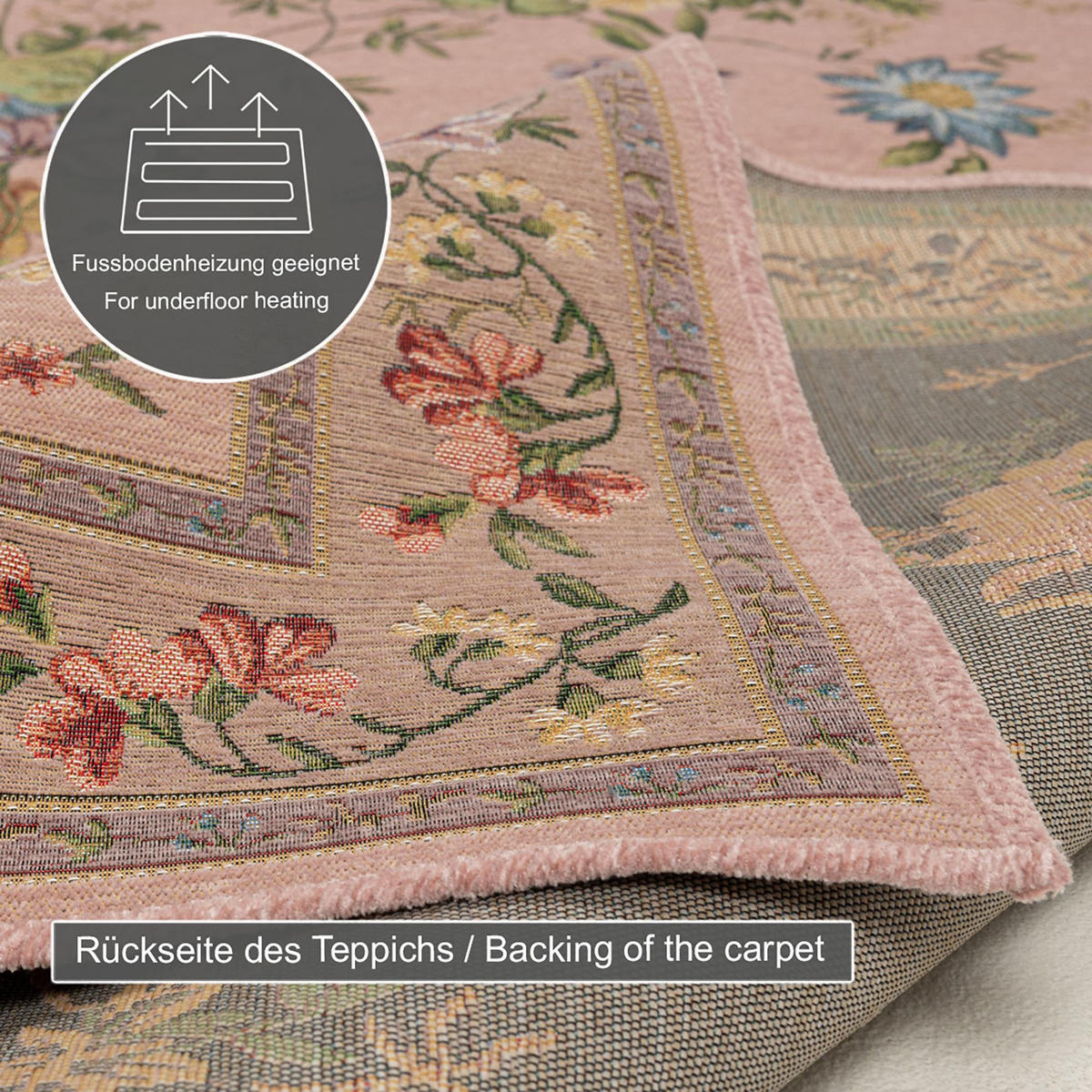 FLACHWEBTEPPICH Flomi 80x150 cm - Rosa, Textil (80/150cm) - THEKO