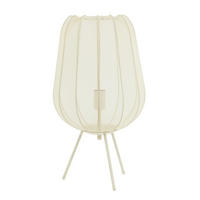 TISCHLAMPE Plumeria Braun Ø34/60 cm - Beige, Textil (34/34/60cm) - Light & Living