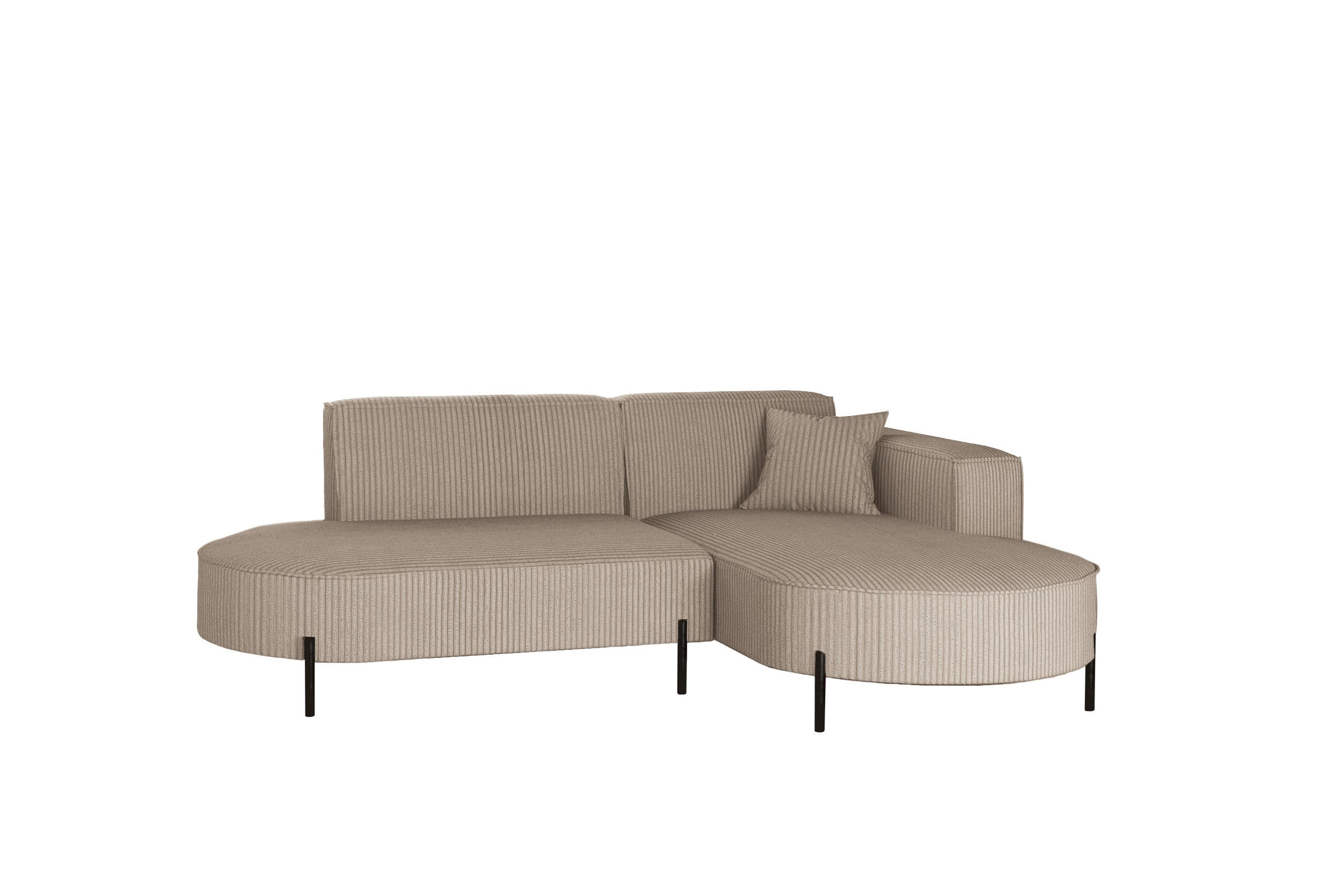 ECKSOFA L-Form Designer Modena Rein stoff Poso Dunkelbeige Rechts - Beige, Holzwerkstoff (236/165cm) - Kaiser Möbel