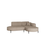 ECKSOFA L-Form Designer Modena Rein stoff Cord Dunkelbeige Rechts - Beige, Holzwerkstoff (236/165cm) - Kaiser Möbel