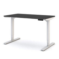 SCHREIBTISCH Elektrisch höhenverstellbarer Schreibtisch Y-Line Curved Anthrazit Signalweiß 140/80/62-127cm - Anthrazit/Weiß, Holzwerkstoff/Metall (80/140/127cm) - ASSMANN