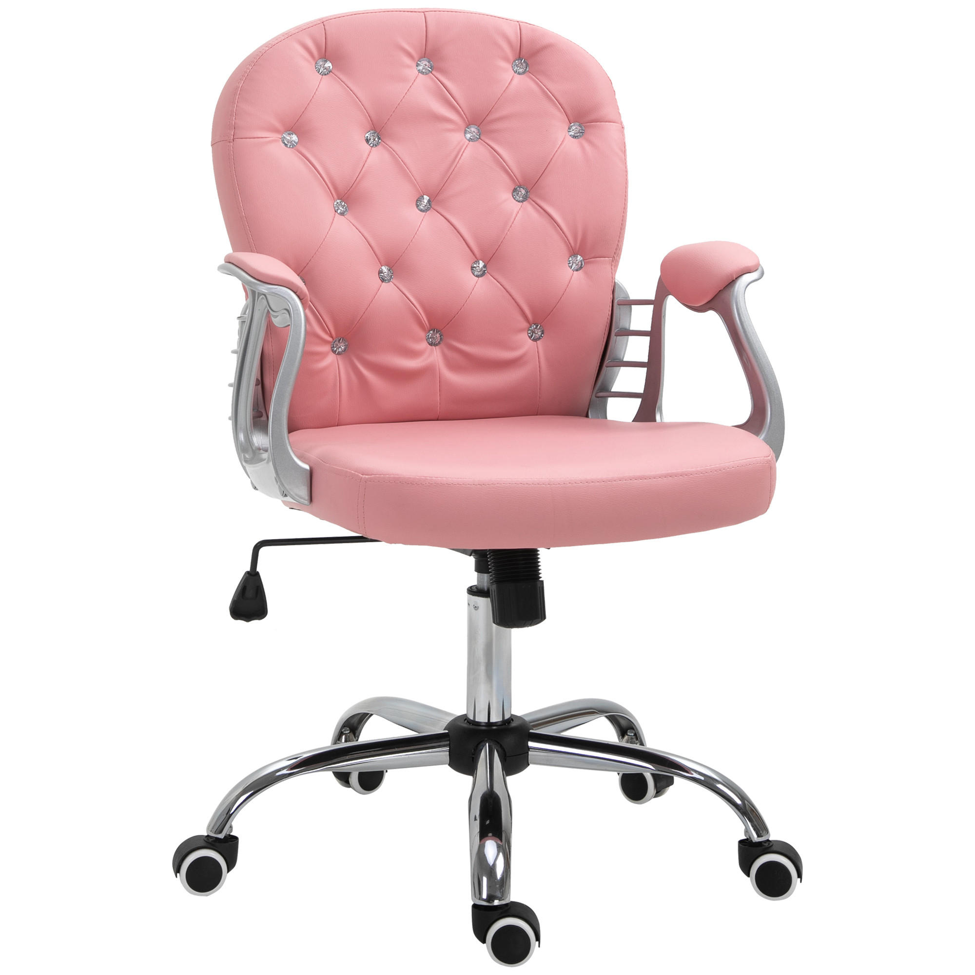 Vinsetto ERGONOMICKÁ KANCELÁŘSKÁ ŽIDLE Ředitelská židle Čalouněné opěradlo Umělá kůže Růžová