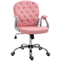 ERGONOMISCHER Bürostuhl Chefsessel Gepolsterte Rückenlehne Kunstleder Rosa - Rosa, Kunststoff (60.5/103/59.5cm) - Vinsetto