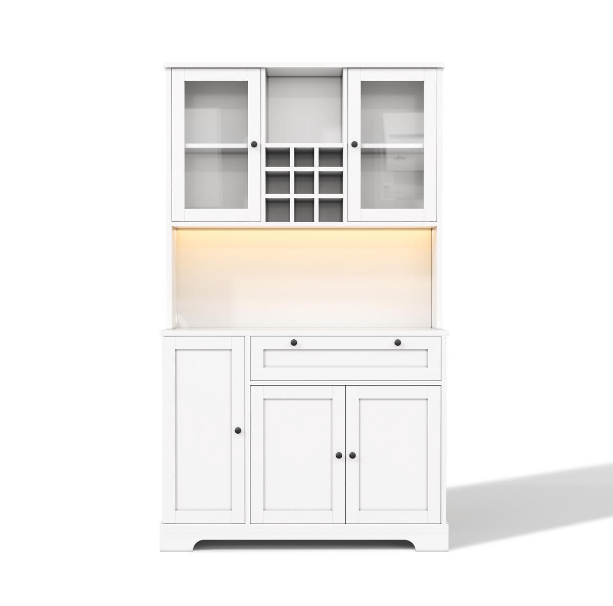 BUFFET 105/180/40 cm Weiß aus MDF mit LED-Beleuchtung - Weiß, Holzwerkstoff (40/180/105cm) - OKMYHOME