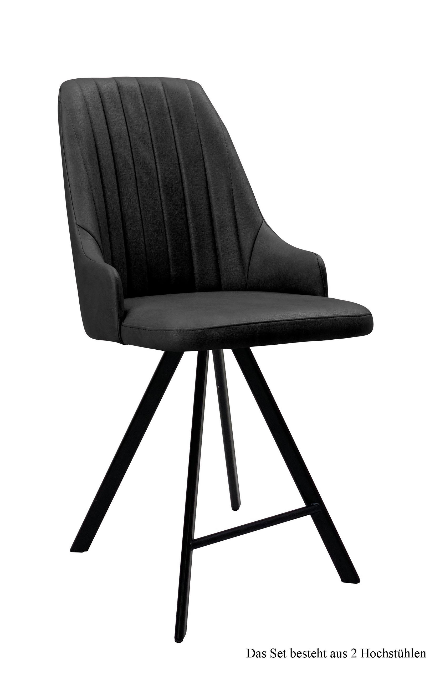 THEKENSTUHL (2er-Set) Demeter 52x108x60 Schwarz/Anthrazit - Anthrazit/Schwarz, Kunststoff (60/108/52cm) - 58aufmkessel