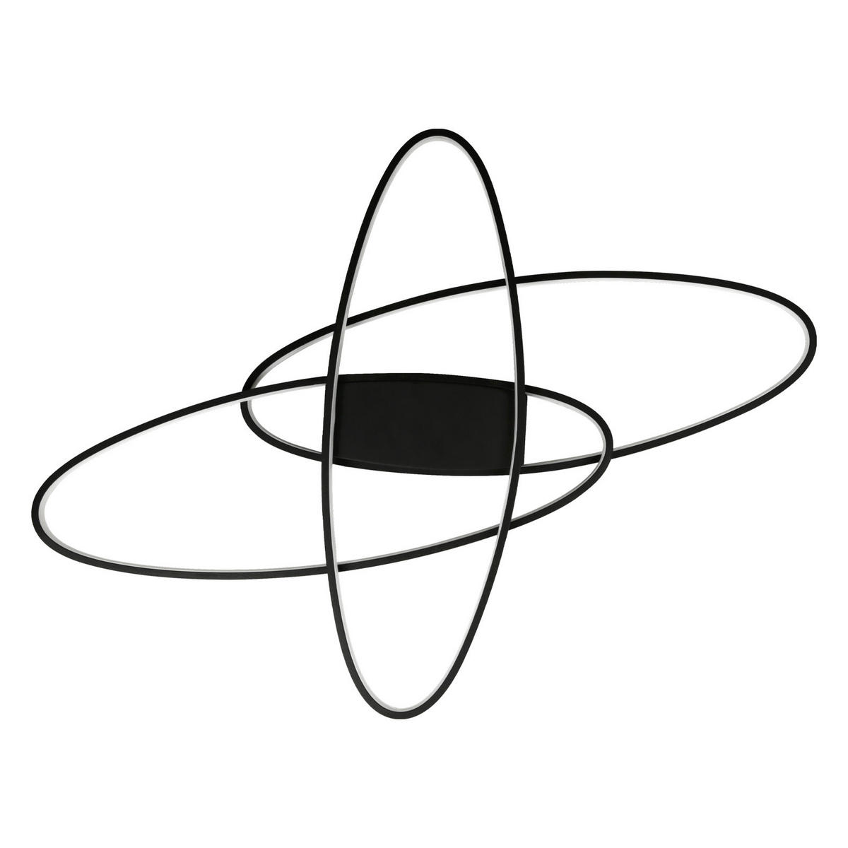 LED-DECKENLEUCHTE Brigitte 85/62/7 cm - Schwarz, Metall (62/85/7cm) - Nettlife