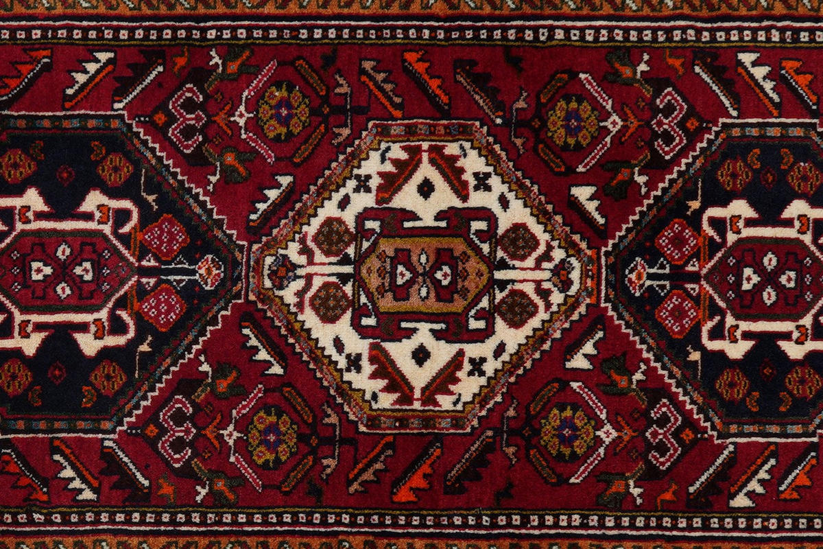 LÄUFER Orient handgeknüpft Gashgai Rot 196/78 cm Schurwolle - Rot, Textil (78/196cm) - Looma