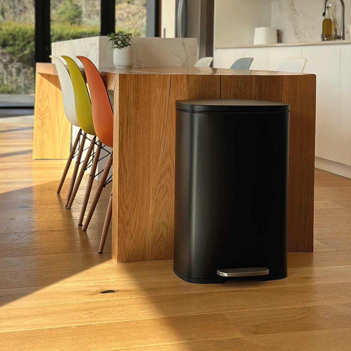 KÜCHENABFALLEIMER ADMIRAL schwarz - Schwarz, Metall (37/66/43cm) - Kitchen Move