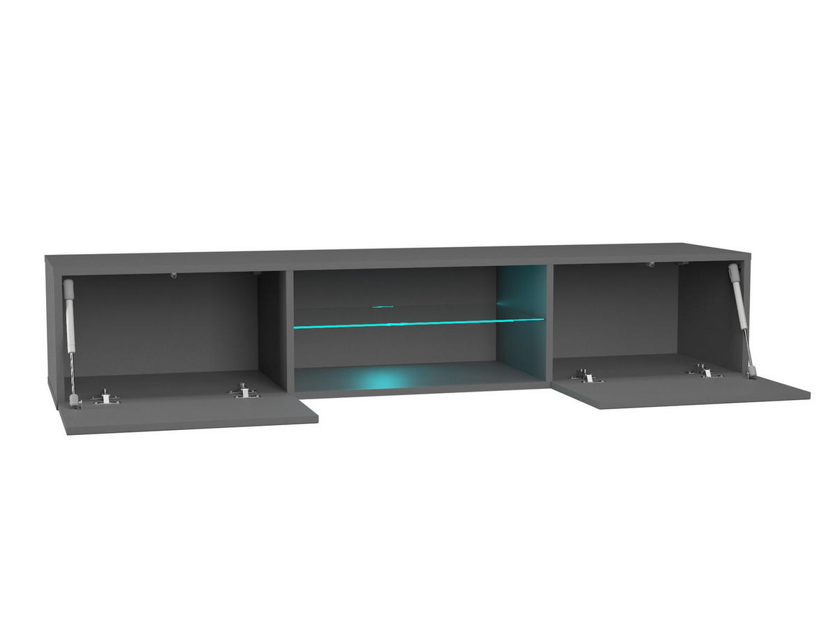 TV-LOWBOARD Graphitgrau 160/30/40 - Grau, Holzwerkstoff (160/30/40cm) - RAUMHIRSCH FURNITURE
