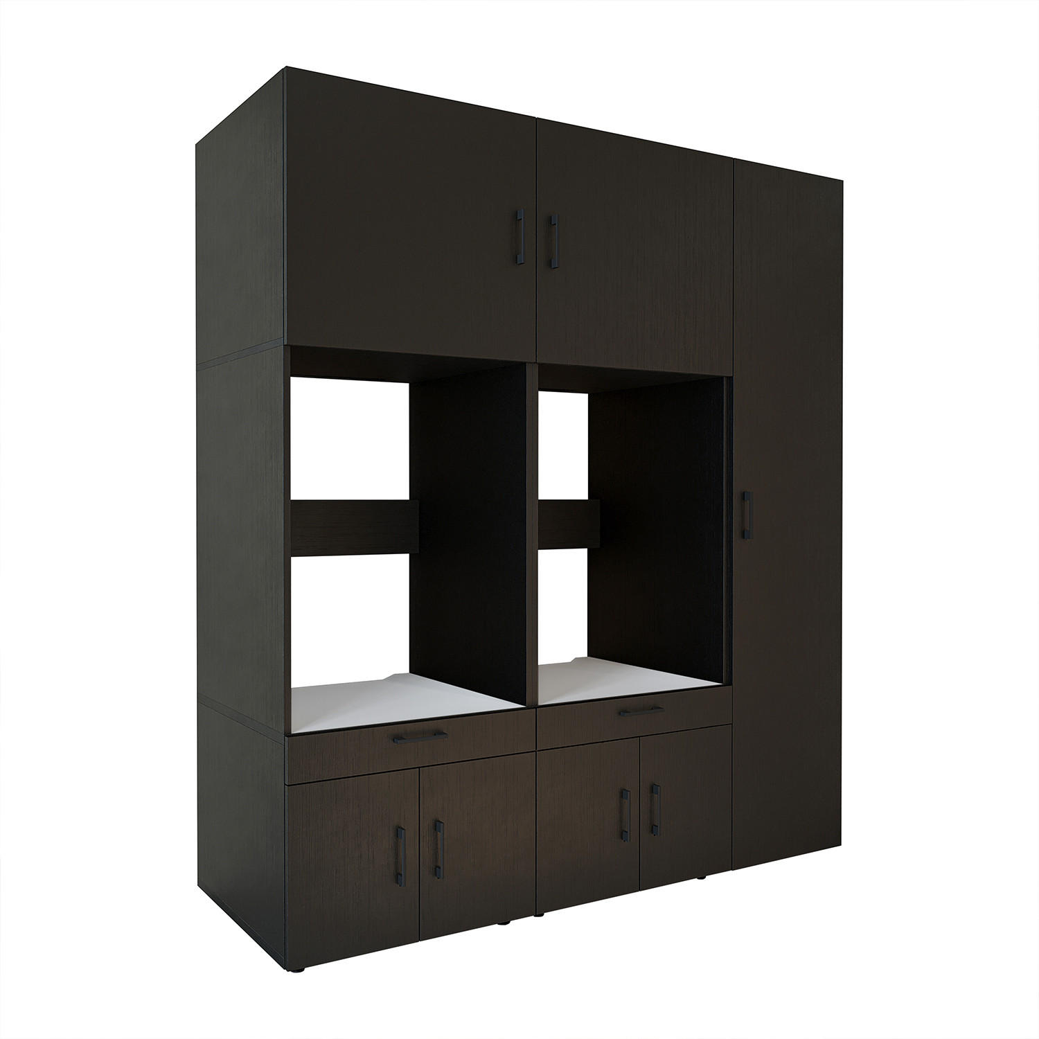 WASCHMASCHINENSCHRANK Serie 3 179cm Breit, 205cm Hoch - Schwarz, Holzwerkstoff (179/205/67cm)