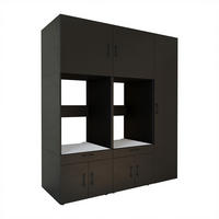 WASCHMASCHINENSCHRANK Serie 3 179cm Breit, 205cm Hoch - Schwarz, Holzwerkstoff (179/205/67cm)