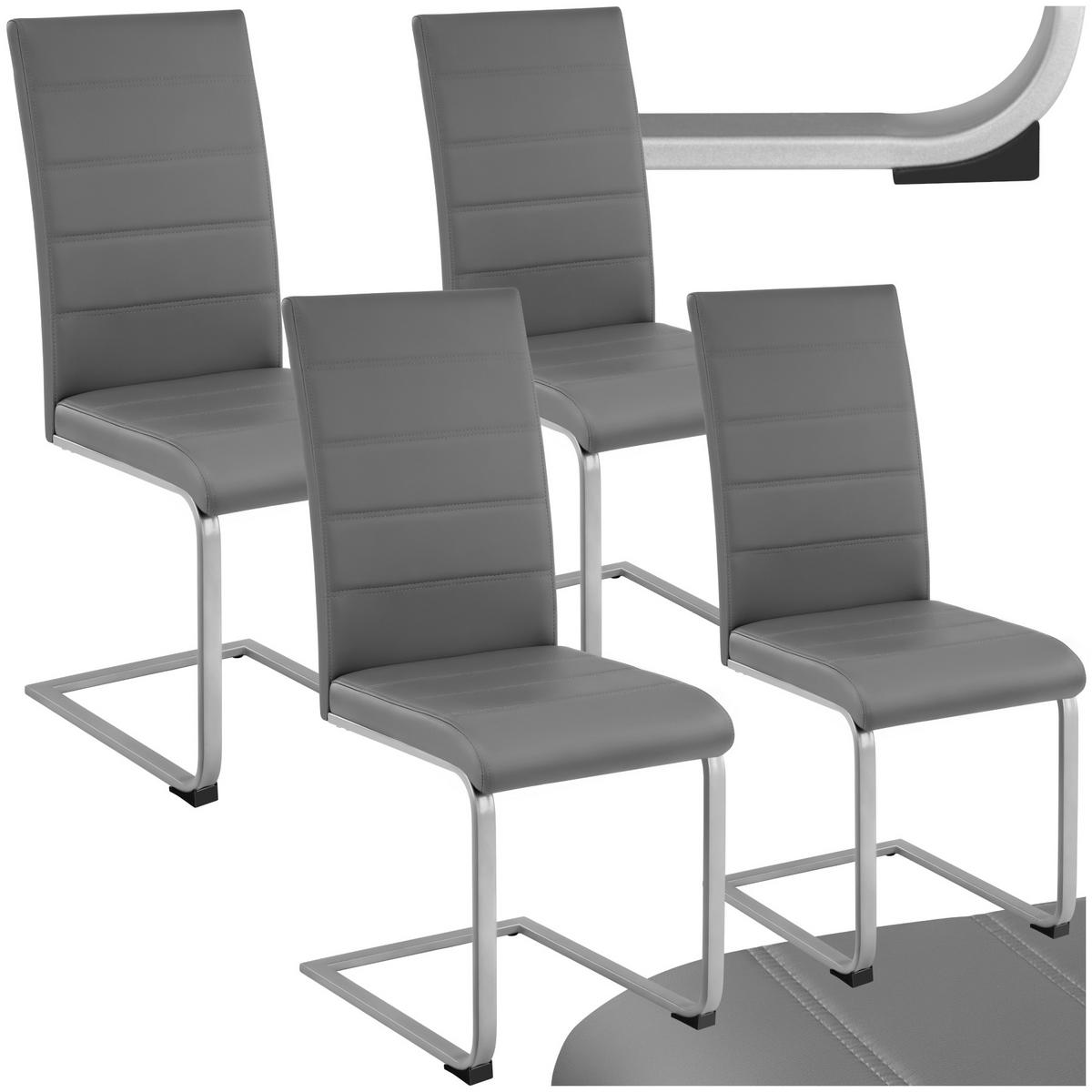 SCHWINGSTUHL 4er Set Bettina 41 x 52 x 99 cm grau - Grau, Textil (52/99/41cm) - tectake