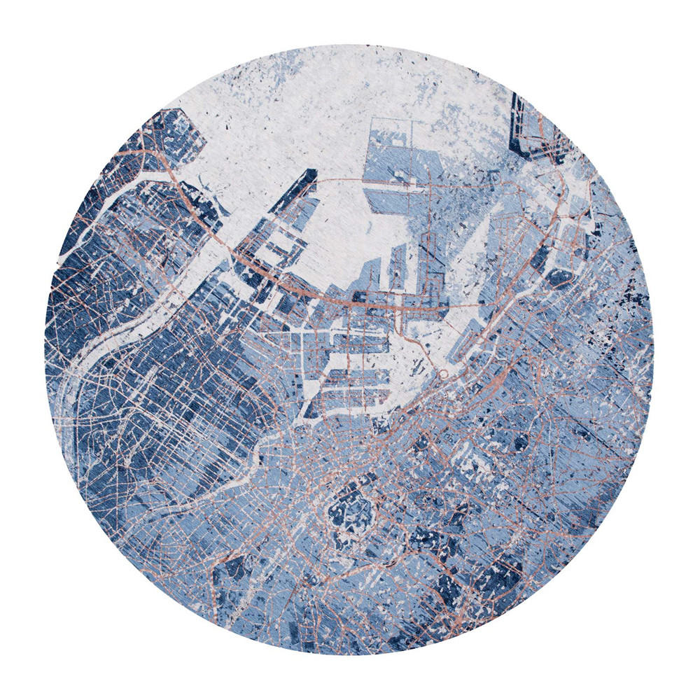 TEPPICH Conductive Blue Cities 240/240 cm - Blau, Textil (240/240cm) - Louis De Poortere