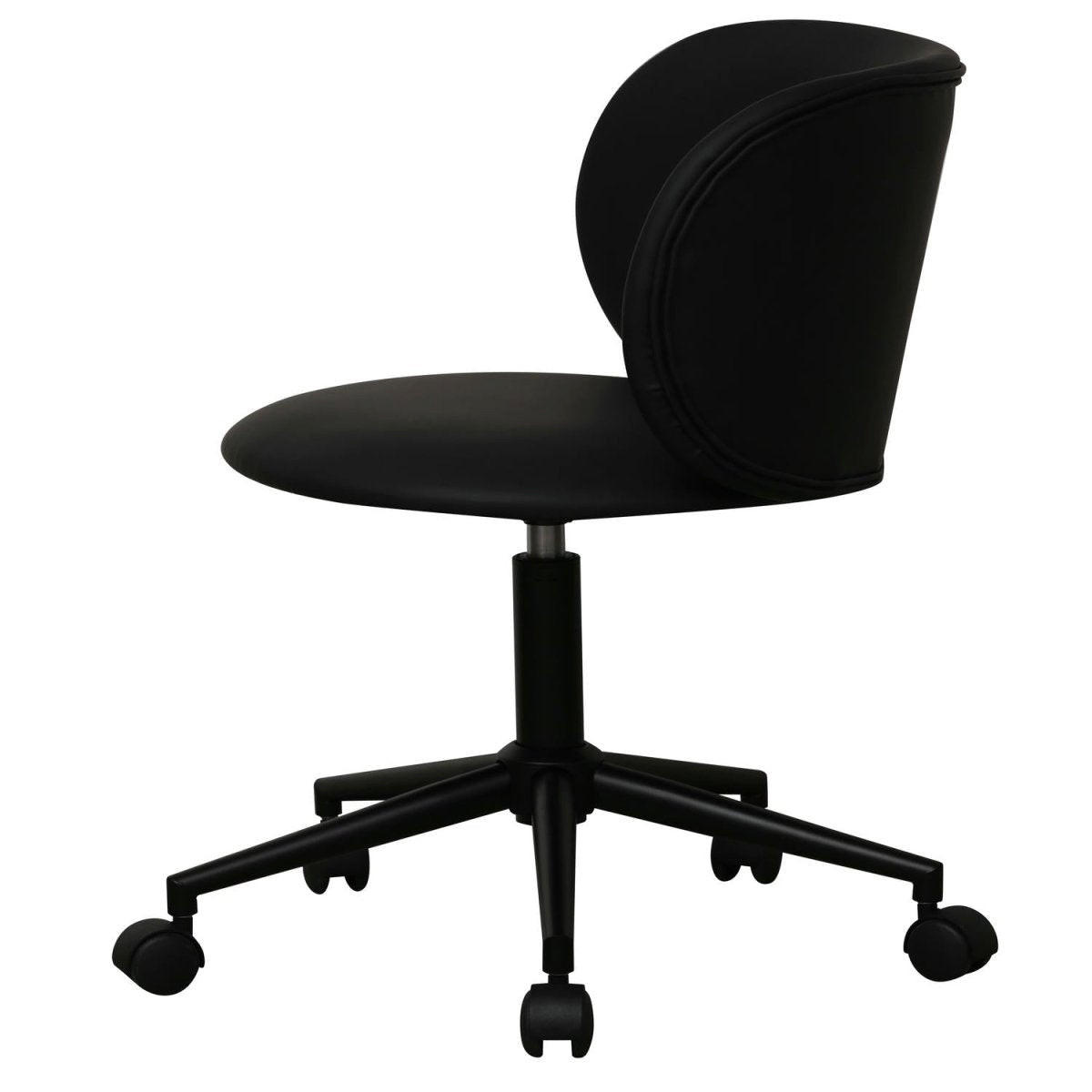 DREHSTUHL höhenverstellbar in Kunstleder Schwarz - Schwarz, Textil/Metall (57/71/56cm) - Furnhouse