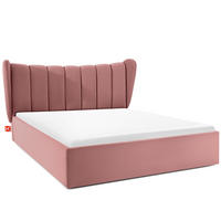 POLSTERBETT GIZO, Muschel-Design - Pink/Schwarz, Holz/Holzwerkstoff (162/204cm) - KONSIMO®
