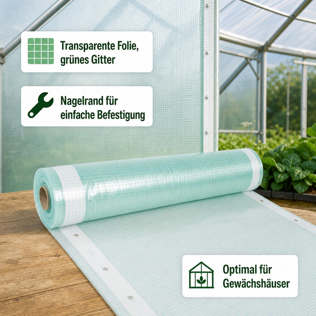 GITTERFOLIE 3x5m - Transparent, Kunststoff (500/300/1cm) - BONI-SHOP