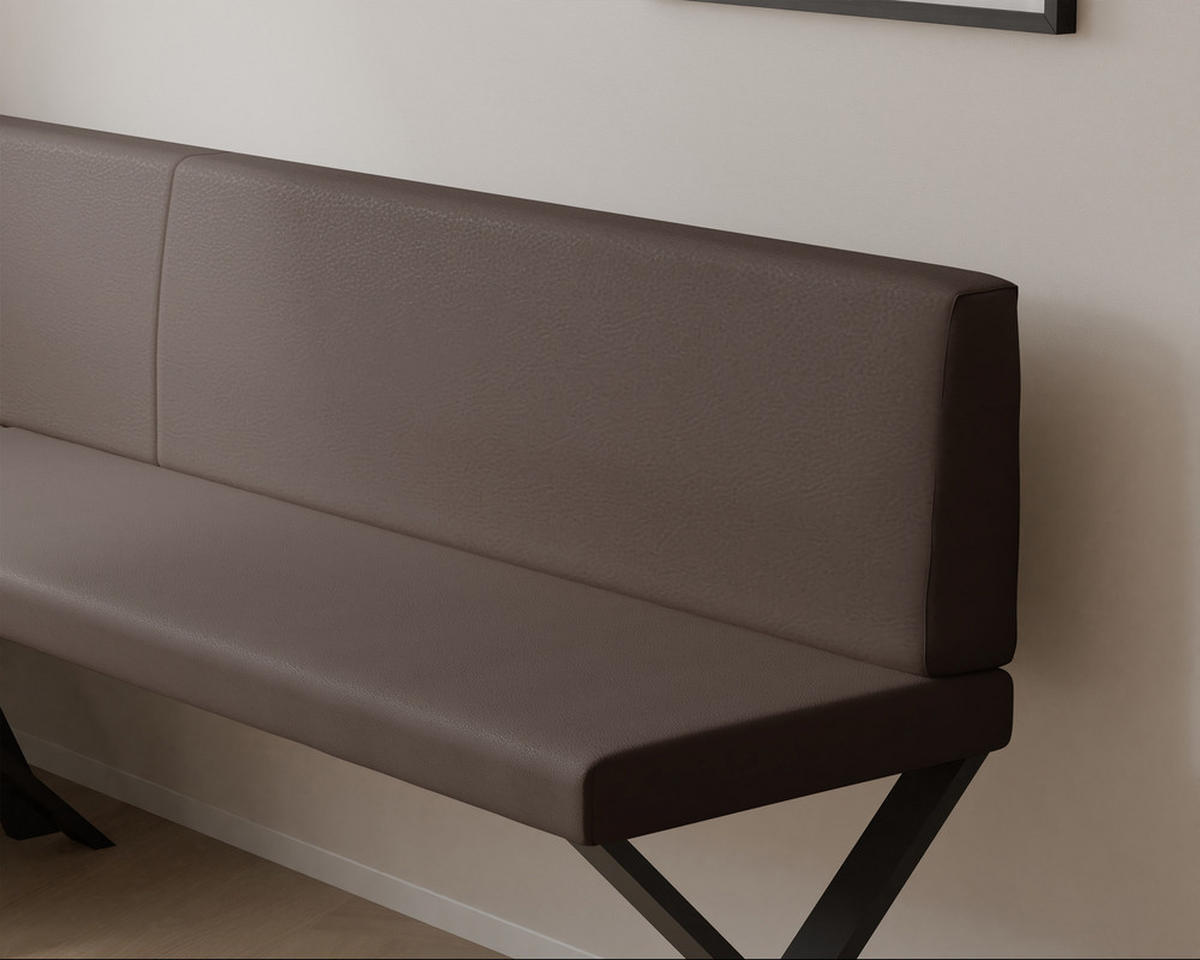 ECKBANK links VERO X Kunstleder glatt, 142/196 cm Braun - Braun, Kunststoff/Textil (142/196cm) - Idohome