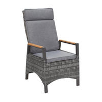 GARTENSTUHL Nizza 68x57x110 cm, Polyrattan, Teakholz, Grau - Grau, Kunststoff (57/110/68cm) - dasmöbelwerk