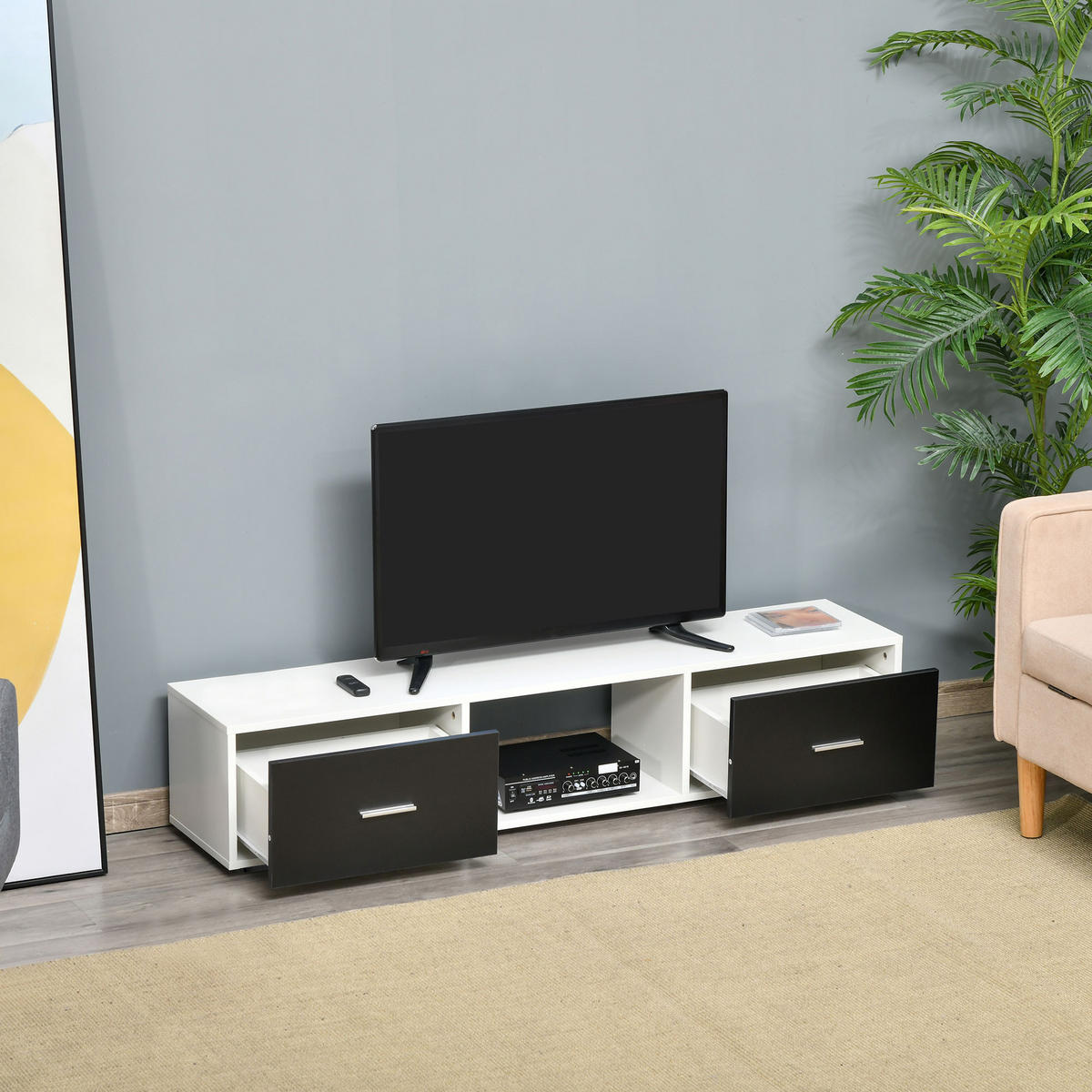 TV-MÖBEL Multicolor 1 Stück - Multicolor, Holzwerkstoff (140/32/30cm) - GiPP