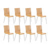 BESUCHERSTUHL 8er Set Holz natura - Eukalyptusholzfarben, Holz/Metall (43/87/47cm) - CLP